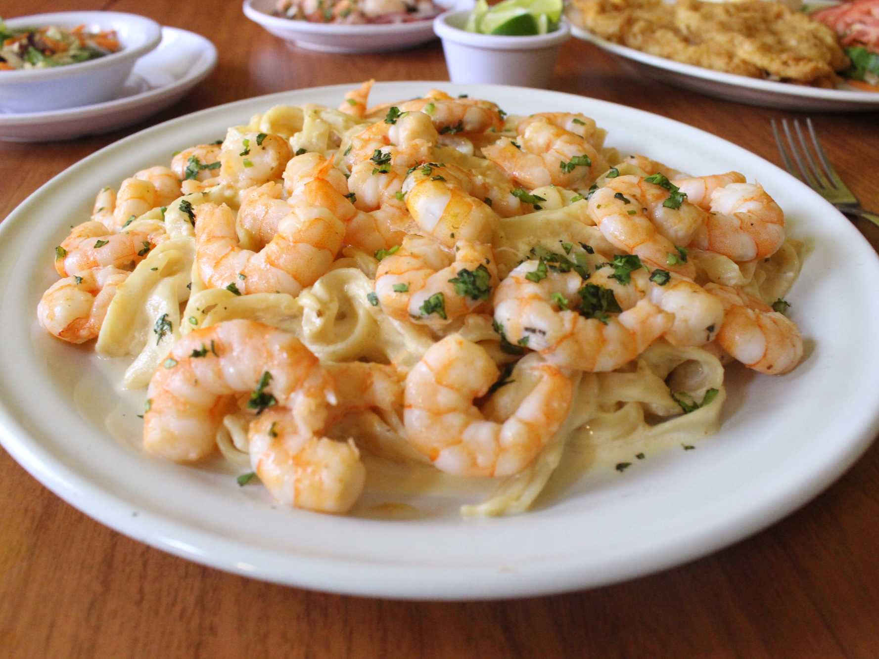 Fetuccini con Camarones