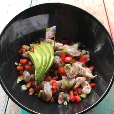 Ceviche de Camarón Salsas Negras