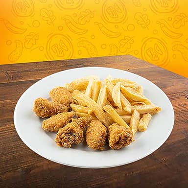 6 Rokys Wings + Papas Fritas