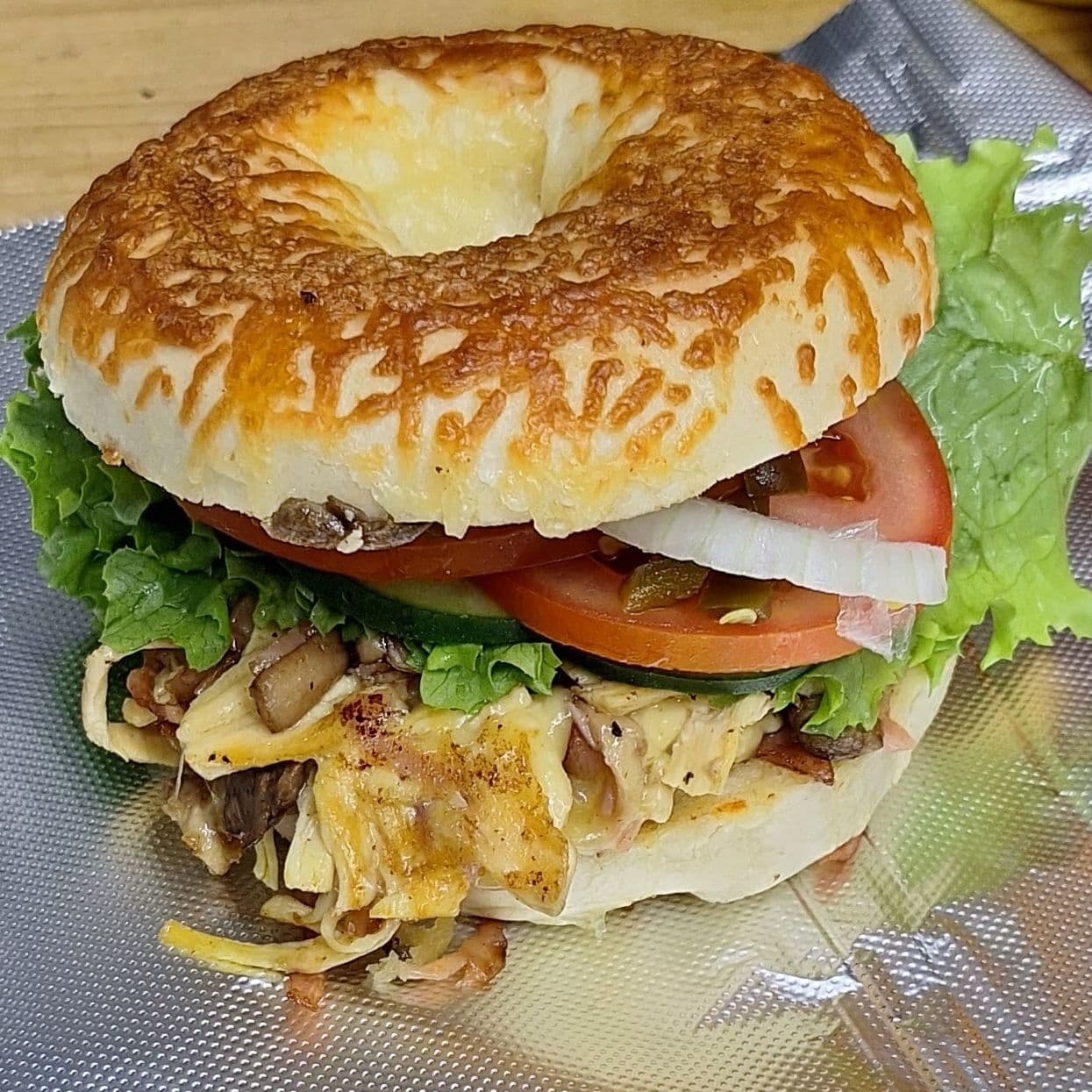 Bagel Jamón y Panela Asado