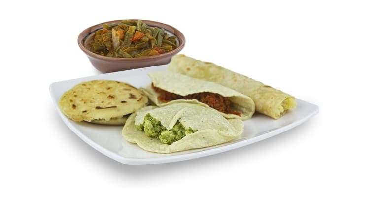 Taco de maíz de nopal