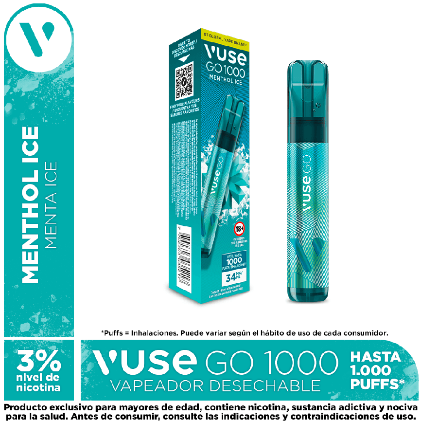 Vuse go 1000 mint ice v-pro 34 mg/ml