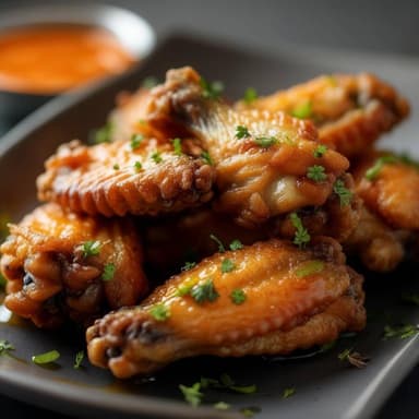 6 Alitas de Cualquier Sabor + Papas + Aderezos
