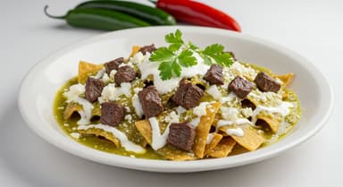 Chilaquiles con Arrachera