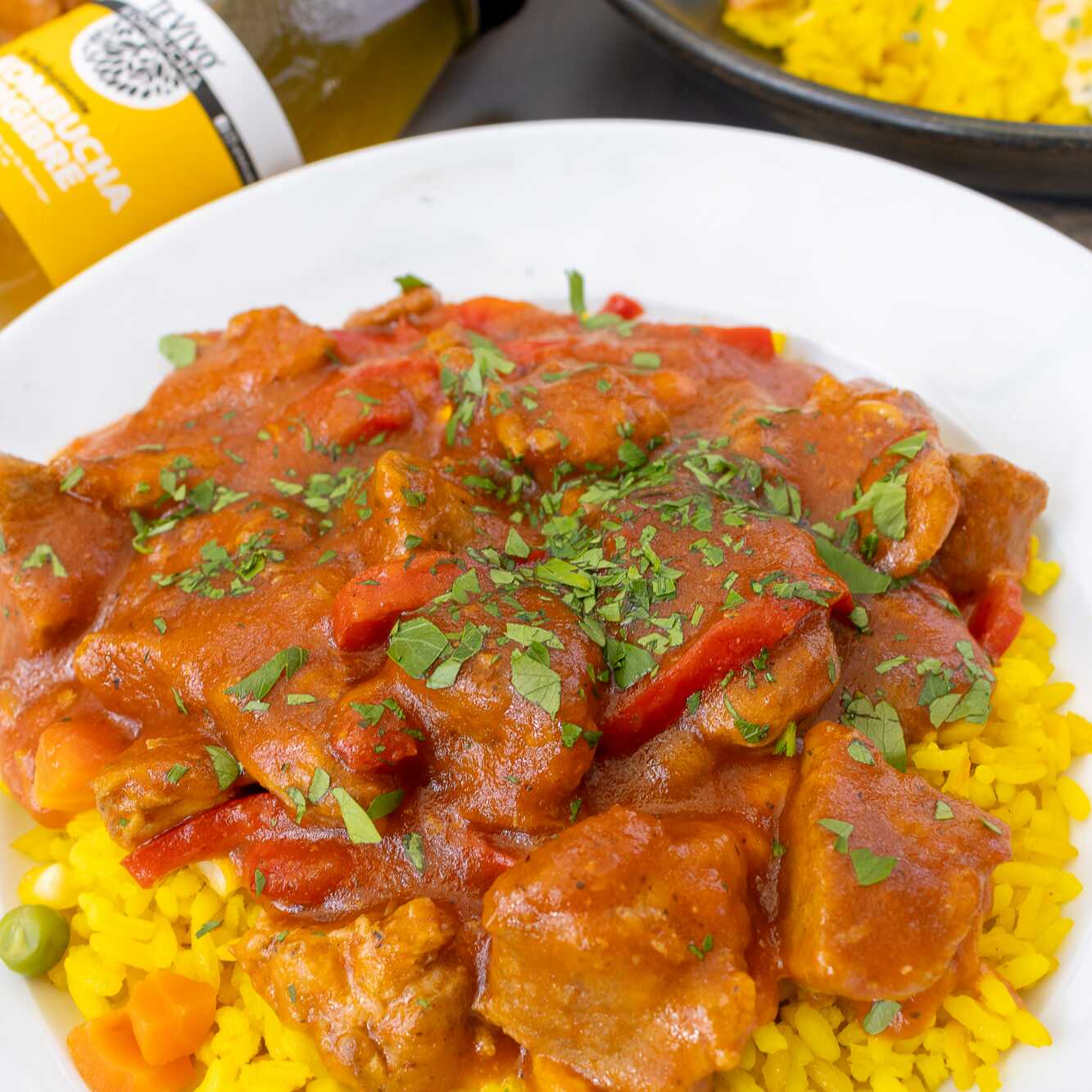 Arroz con Trozos de Cerdo en BBQ Completo