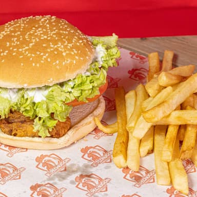 Hamburguesa de Pollo con Papas