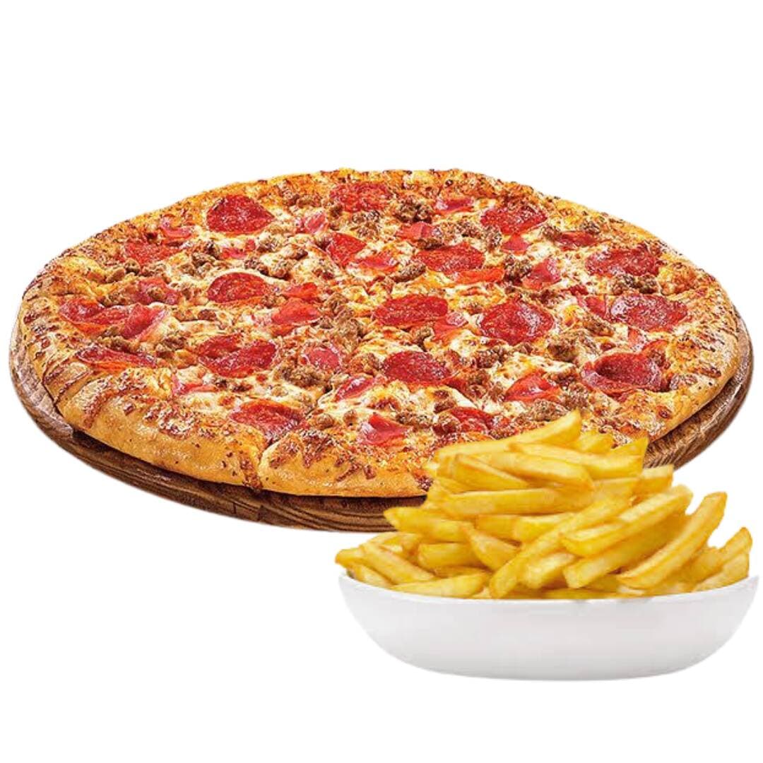 Pizza Extra Grande Suprema + Papas