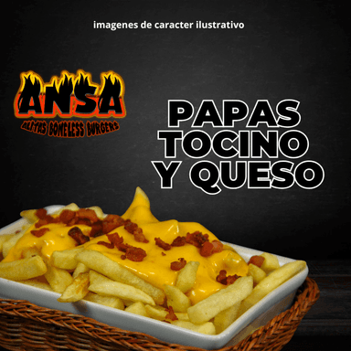 PAPAS C/ TOCINO Y QUESO