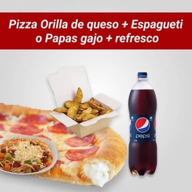 Combo 4 (Pizza Mediana Con Orilla+espa o pa+refre)