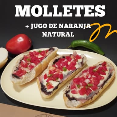Combo Molletes & Jugo de Naranja (16 Oz)