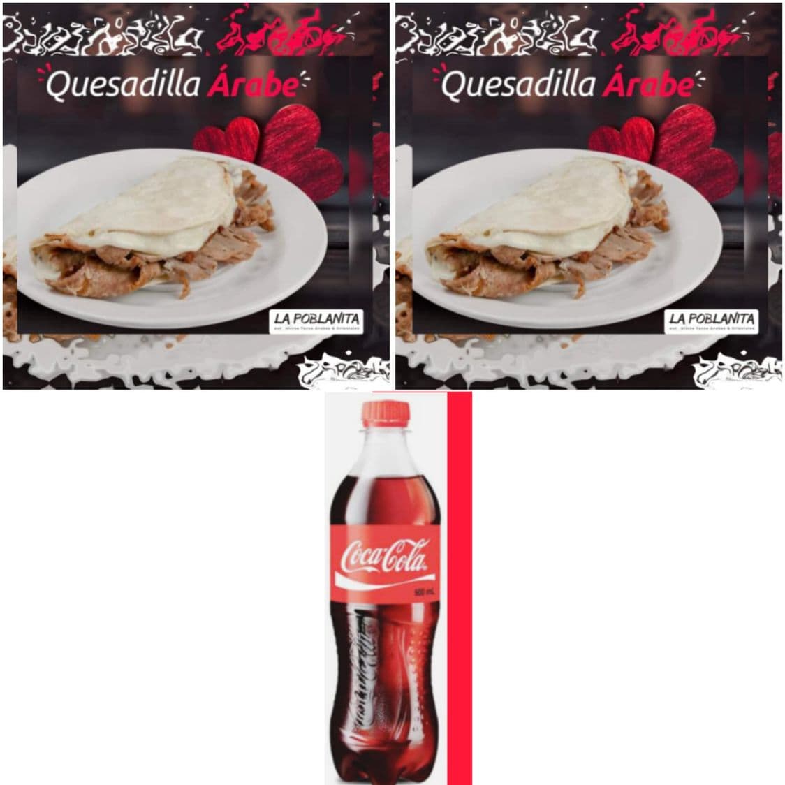 2 Quesadillas Árabes + Coca Cola 600