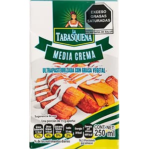 MEDIA CREMA LA TABASQUEÑA 250 ML