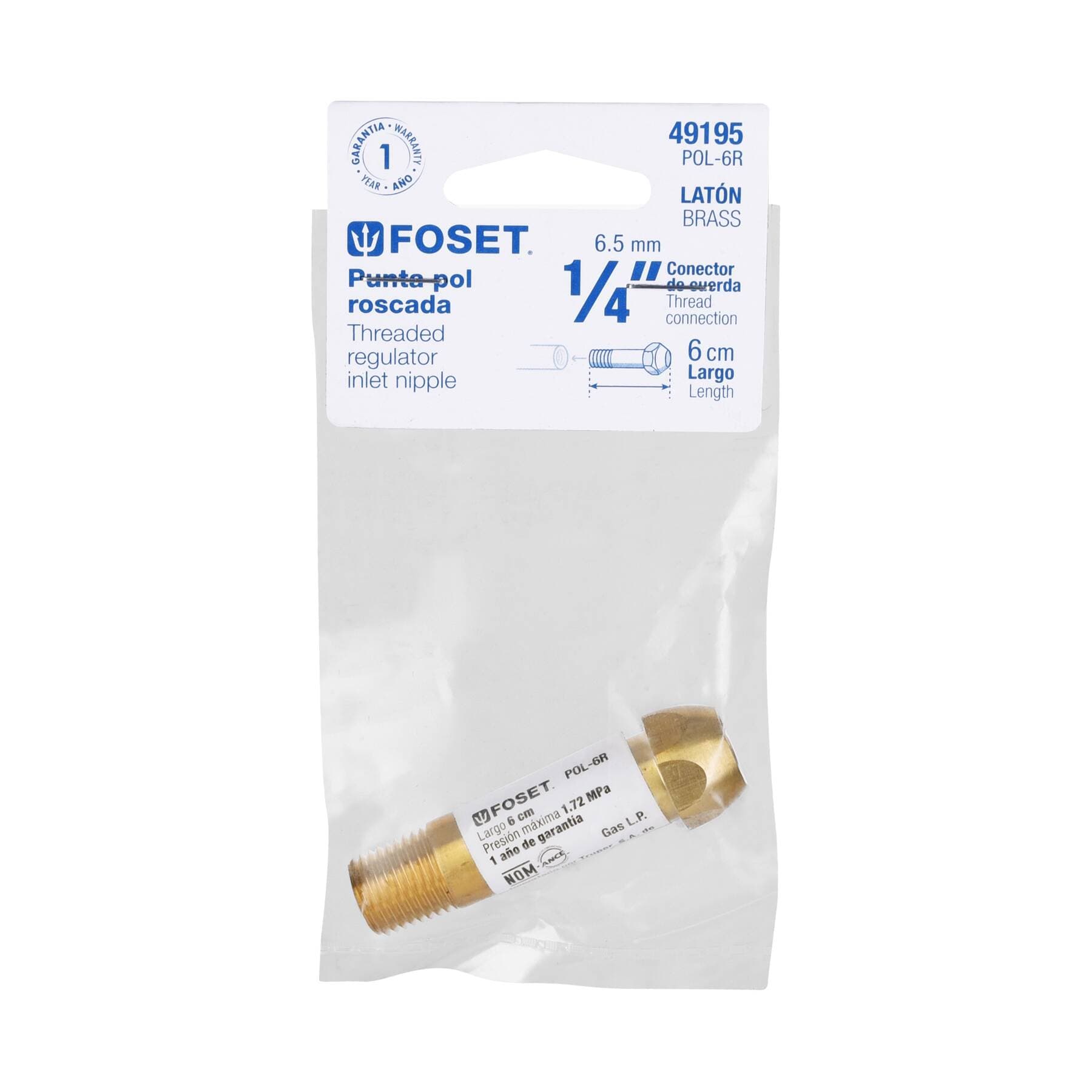 PUNTA POOL CORTA ROSCA 1/4"X6CM