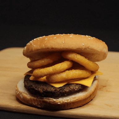 Hamburguesa con Aros de Cebolla