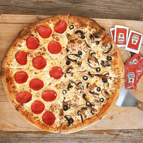 Pizza Gde Artesanal Pepperoni Mitad Vegetales 8 Re