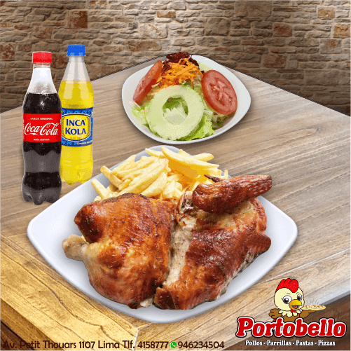 ½ Pollo a la Brasa + 2 Gaseosas 500ml