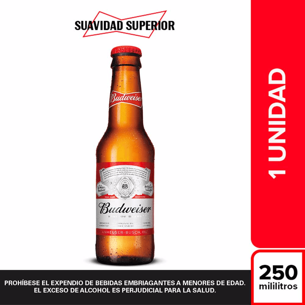 cerveza budweiser botella 250ml
