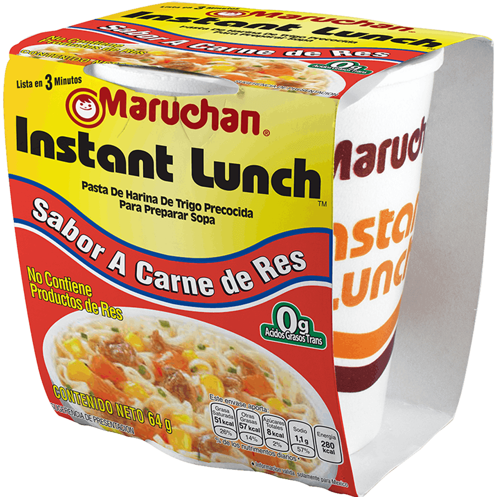 SOPA MARUCHAN INSTANT LUNCH CARNE DE RES 64GR
