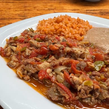 Platillo Bistec a la mexicana
