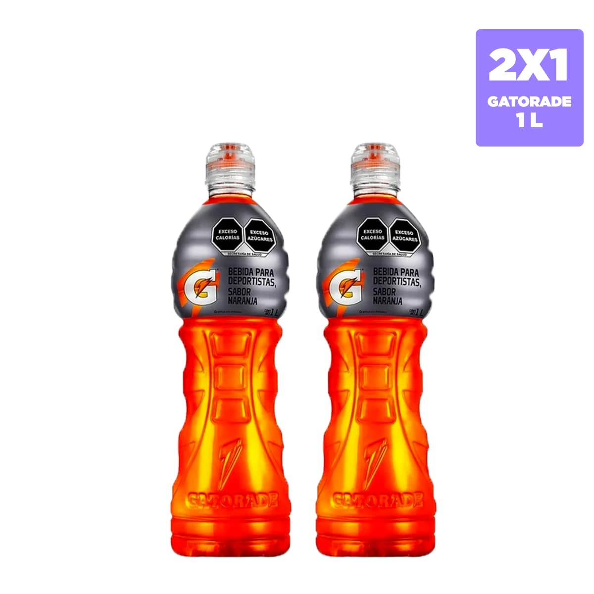 2x1 Gatorade Bebida Hidratante Sabor Naranja 1L