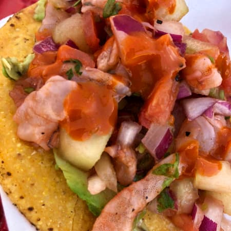 TOSTADA DE CEVICHE DE CAMARON