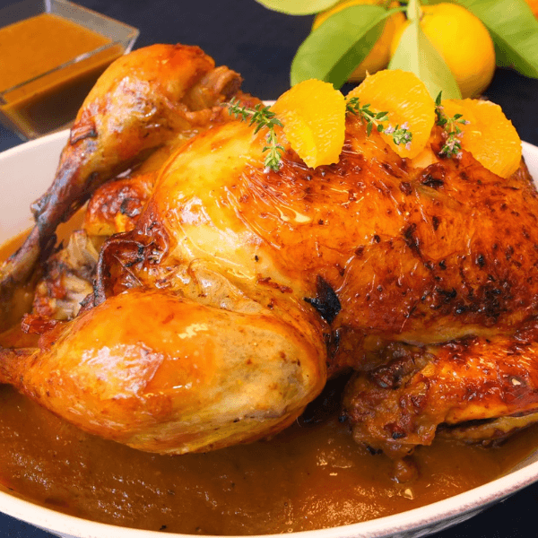 Pollo al horno al vino tinto