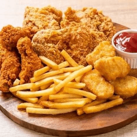 Combo de 6 Piezas con Papas y 2 Gaseosas