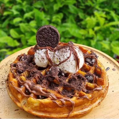 Waffle con Helado