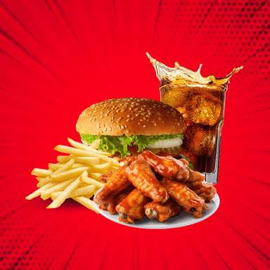 Combo 🍔 A Elegir + Alitas 🍗 + Papas 🍟 + 🥤