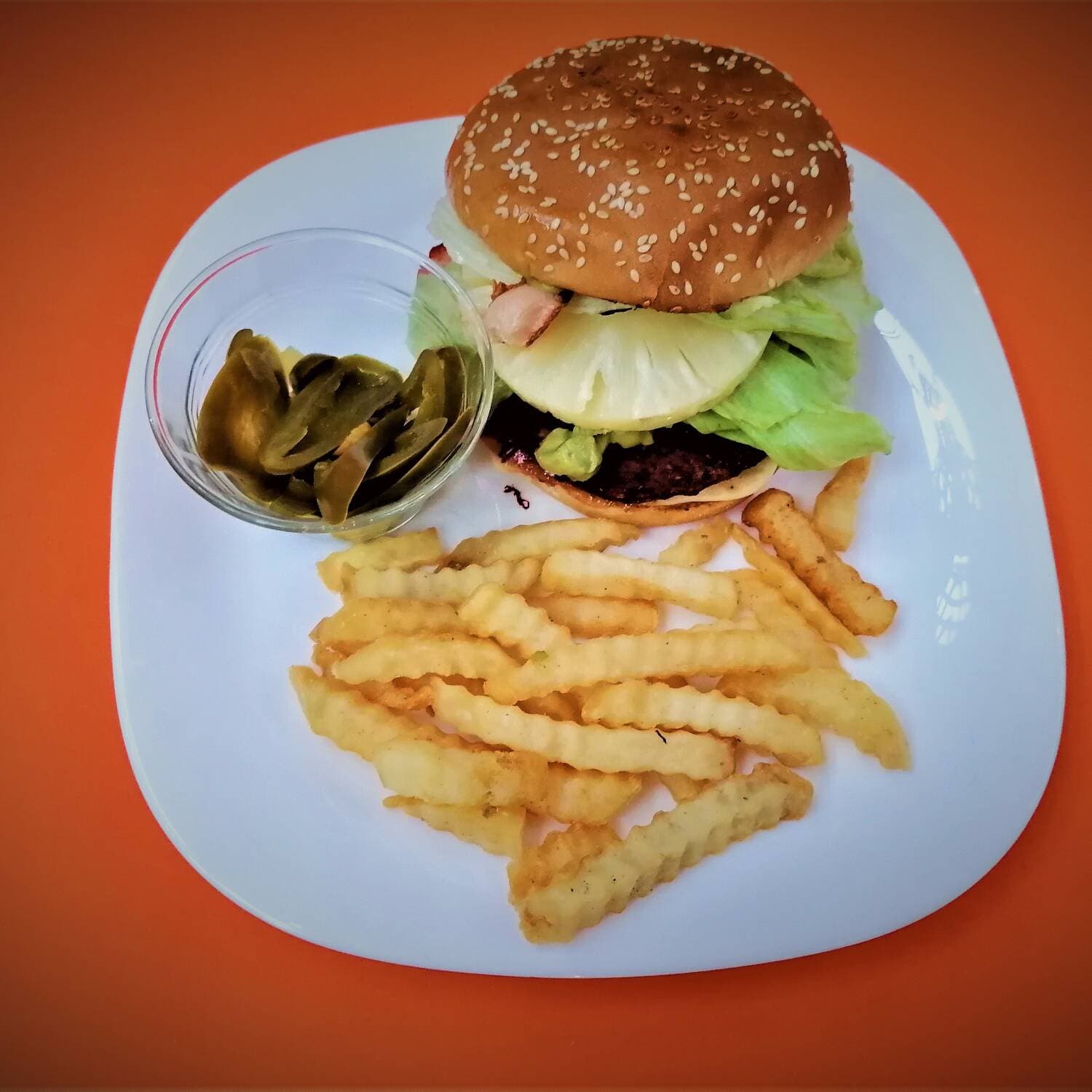 Hamburguesa Doble con Papas a la Francesa