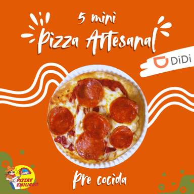 5 Minis Pizzas Artesanales Precocida 350 Calorias