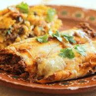 Enchilada de Hamburguesa de Carne a la Parrilla