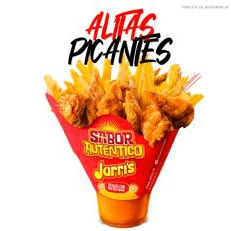 Copa Alas Apanadas Picantes Salsa y Papa Francesa