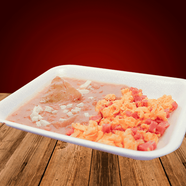 Huevo Revuelto Con Jamón Y Frijoles