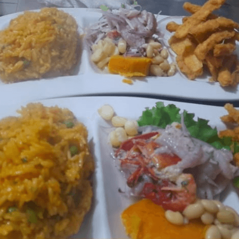 Trio 1 : Arroz con Mariscos + Ceviche + Chicharrón