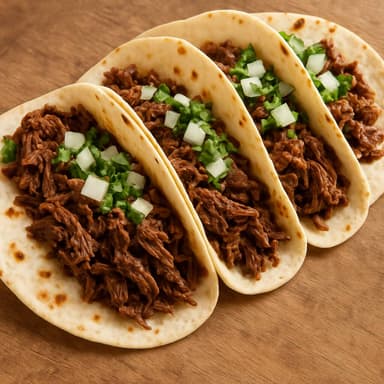 4 TACOS DE BARBACOA