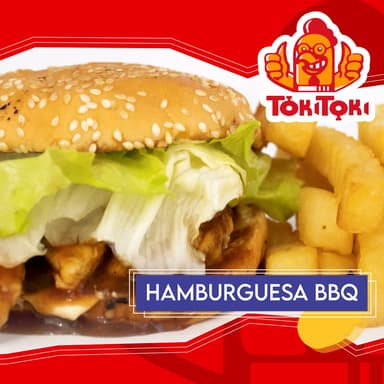 Hamburguesa de Pollo BBQ con Papas