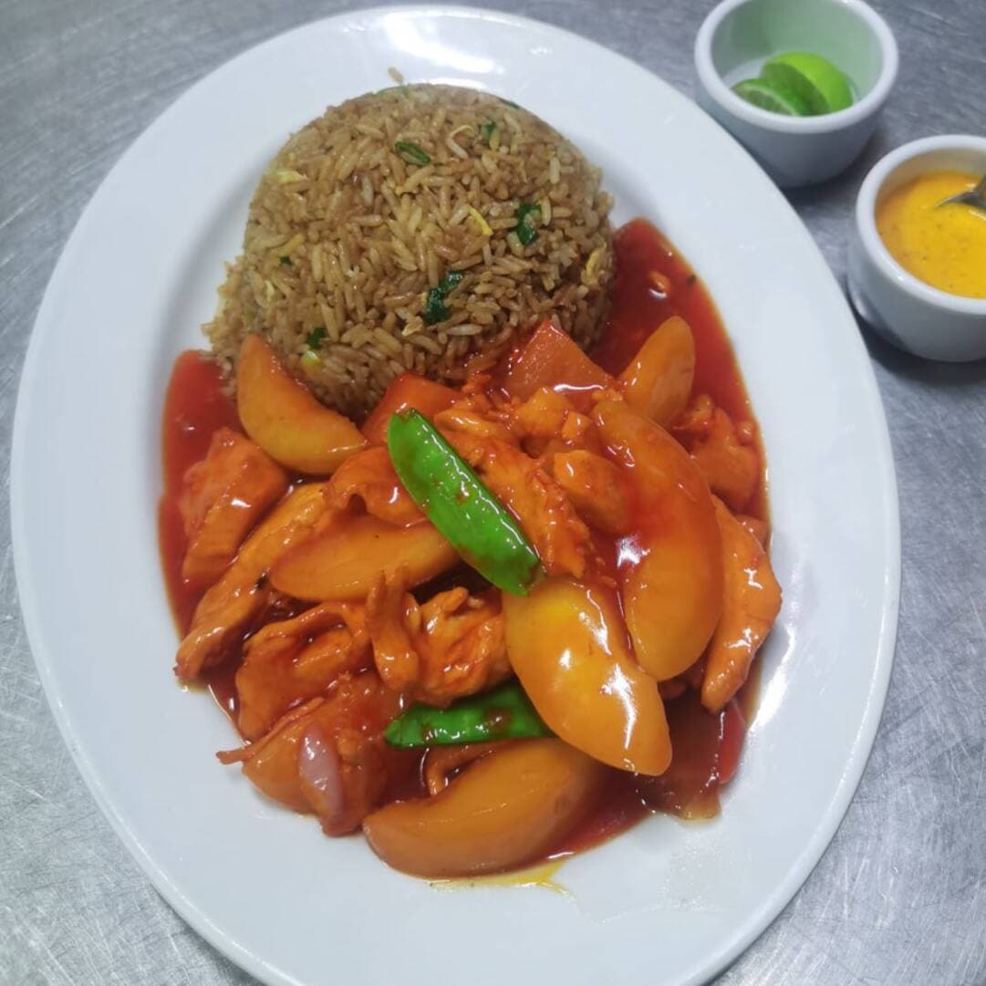 durazno con pollo