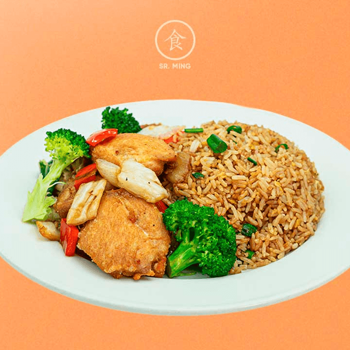 Pollo en trozos con verduras