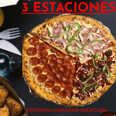 pizza 3 estaciones mediana # 14 ( 35 cm )
