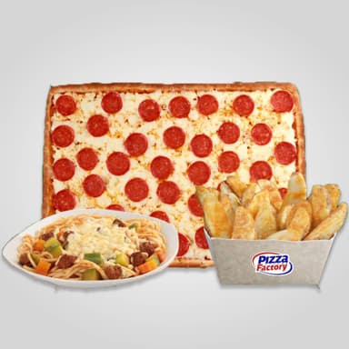 Combo 1 (Pizza X 20+espagueti o papas)