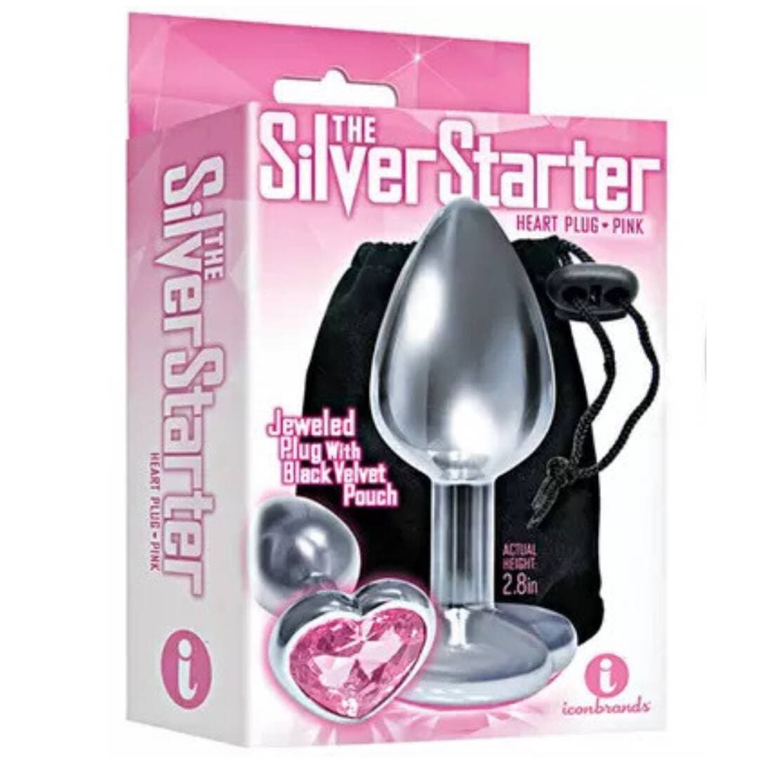 The 9’s, Silver Starter Heart Bejeweled – Pink Hea