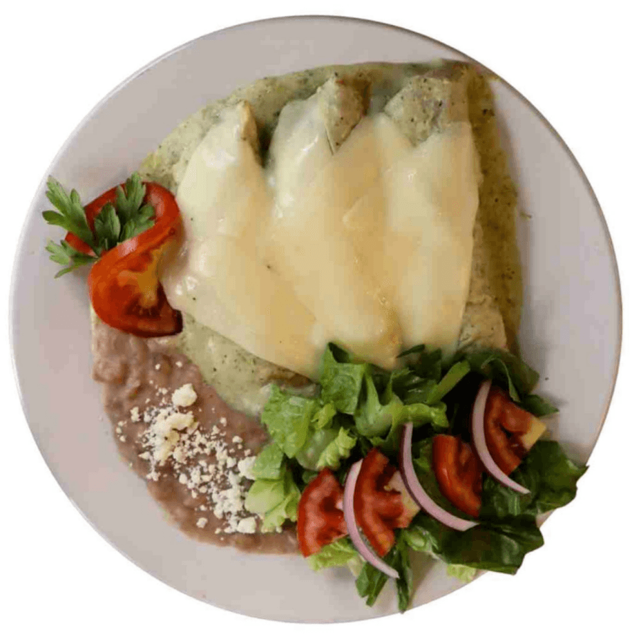 Enchiladas verdes con pollo