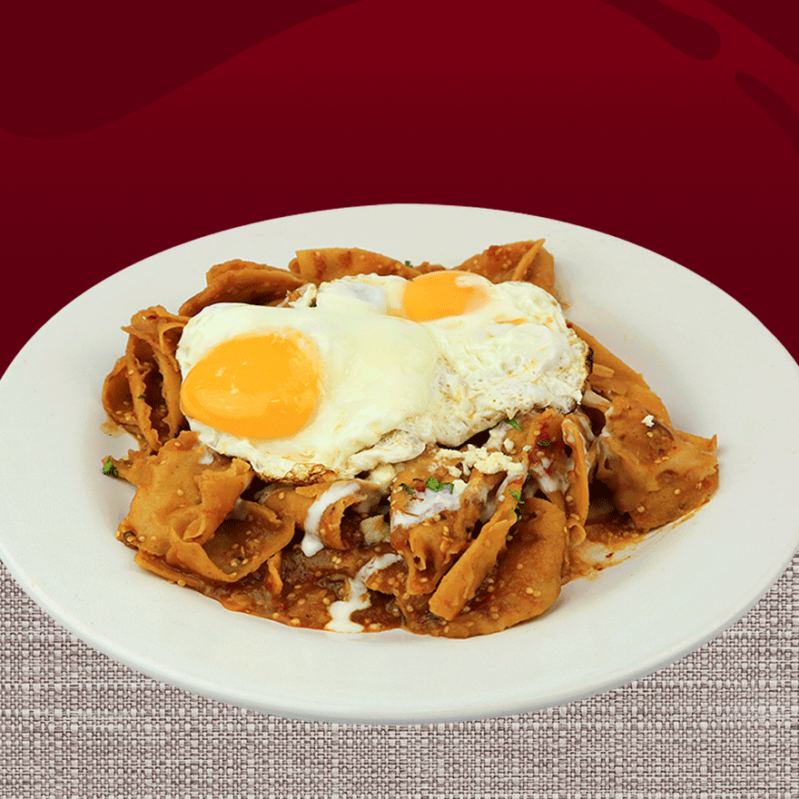 Huevos Estrellados en Chilaquiles