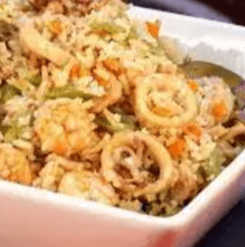 Arroz con Pulpo y Camarón Medio