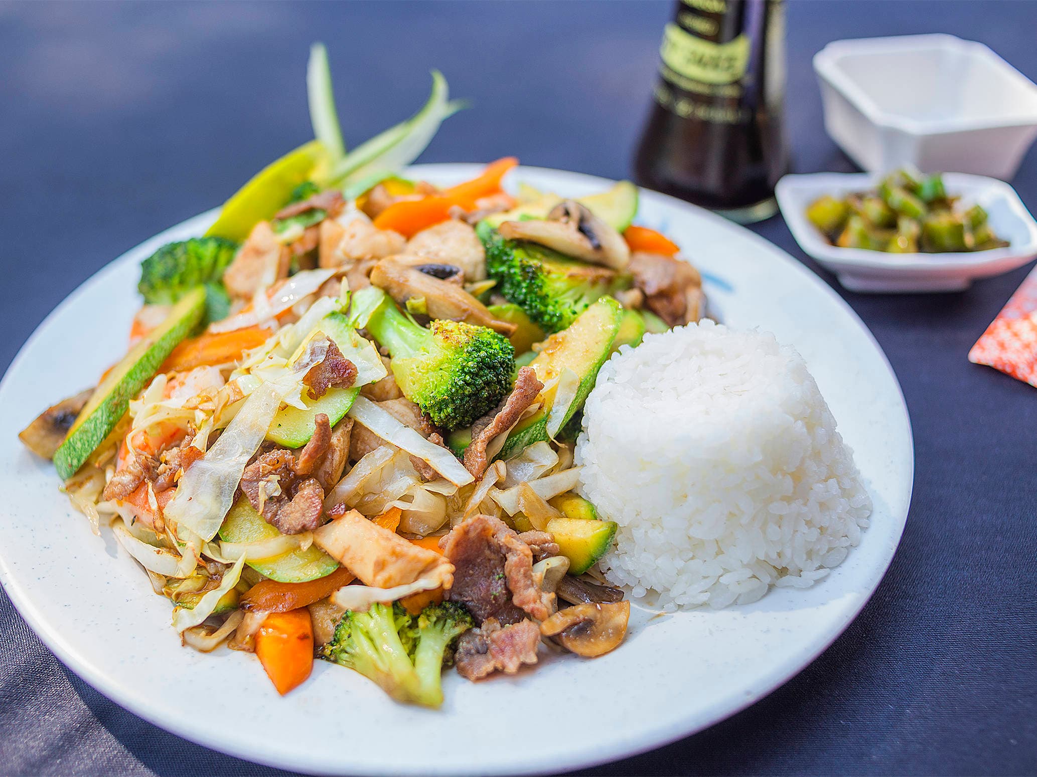 Teppanyaki Especial (res, pollo y camaron!).