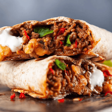 Combo burrito de guisado + chilaquiles