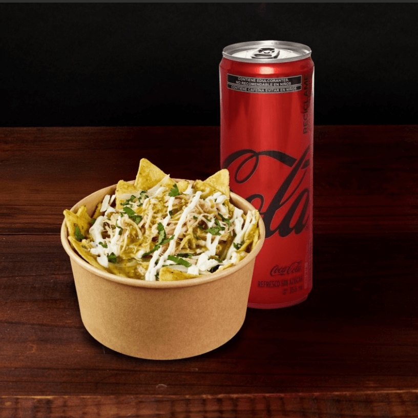 Combo 07 | Chilaquiles Verdes con Pollo + Refresco