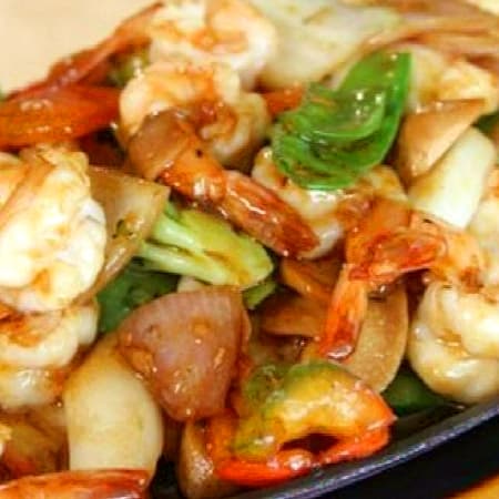 Langostino con Verdura