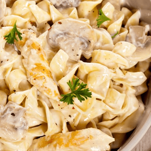 Pastas Pollo Champniñones